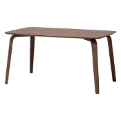 Baxton Studio Billie Wood Dining Table - Bentwood Leg Table with Rectangular Top, Mid-Century Style Centerpiece Seats 4-6 in Kitchen or Dining Room